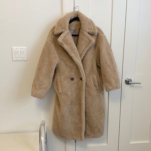 Shady Lady Beige Teddy Maxi Coat
